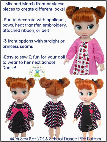 Oh Sew Kat Disney Doll School Dance Pattern for Disney Animator Dolls larougetdelisle