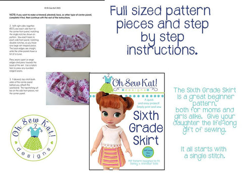 Oh Sew Kat Disney Doll Sixth Grade Skirt Pattern For Disney Animator Dolls larougetdelisle