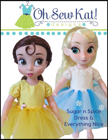 Oh Sew Kat Disney Animator Sugar n Spice & Everything Nice Dress with Dress Up Accessories Pattern for Disney Animators' Dolls larougetdelisle