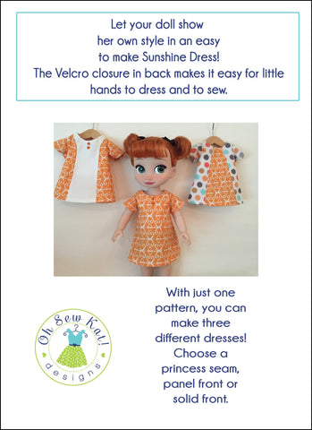 Oh Sew Kat Disney Doll Sunshine Dress Pattern for Disney Animator Dolls larougetdelisle