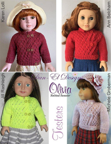Dan-El Designs Knitting Olivia 18" Doll Knitting Pattern larougetdelisle