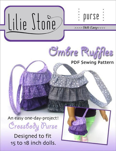 Lilie Stone 18 Inch Modern Ombre Ruffles Purse 18" Doll Accessories larougetdelisle