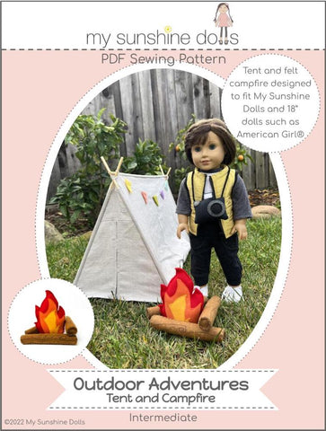 My Sunshine Dolls 18 Inch Modern Outdoor Adventures Tent and Campfire 18" Doll Accessories Pattern larougetdelisle
