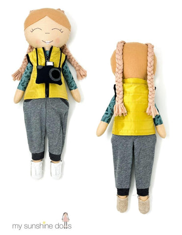 My Sunshine Dolls Cloth doll Outdoor Adventures Camping Doll 23" Cloth Doll Pattern larougetdelisle