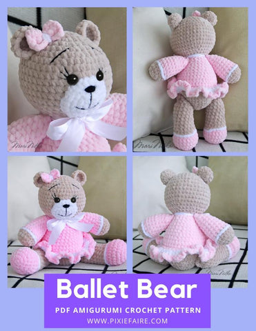 Plushico Amigurumi Ballet Bear Amigurumi Crochet Pattern larougetdelisle