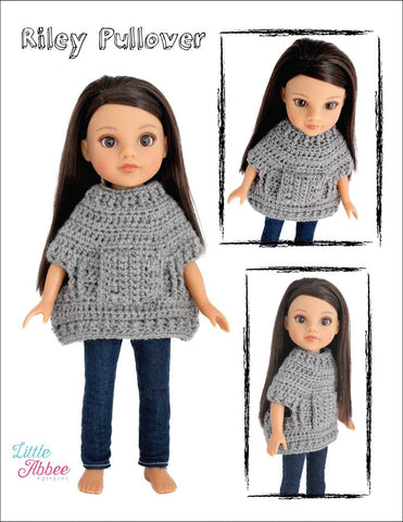 Little Abbee WellieWishers Riley Pullover Crochet Pattern for 13-14.5" Dolls larougetdelisle