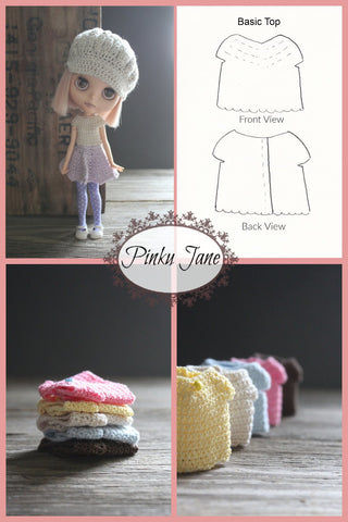 Pinku Jane Blythe/Pullip Basic Top Crochet Pattern For 12" Blythe Dolls larougetdelisle