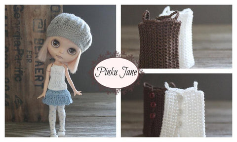Pinku Jane Blythe/Pullip Crochet Tank Top Crochet Pattern For 12" Blythe Dolls larougetdelisle