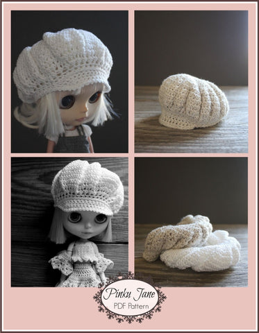 Pinku Jane Blythe/Pullip Newsie Cap Crochet Pattern For 12" Blythe Dolls larougetdelisle