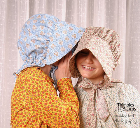 Thimbles and Acorns Girls Prairie Rose Bonnet for Girls and Women larougetdelisle