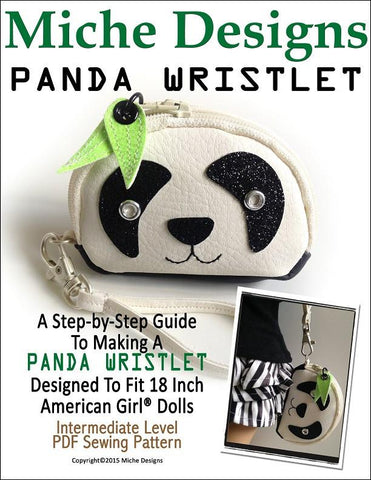 Miche Designs 18 Inch Modern Panda Wristlet 18" Doll Accessories larougetdelisle