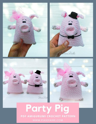 Plushico Amigurumi Party Pig Amigurumi Crochet Pattern larougetdelisle