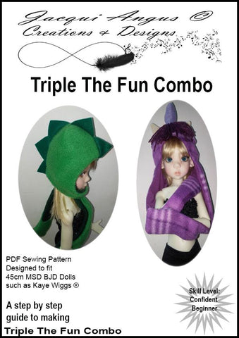 Jacqui Angus Creations & Designs BJD Triple the Fun Combo Pattern for MSD Ball Jointed Dolls larougetdelisle
