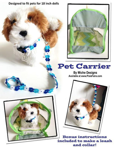Miche Designs 18 Inch Modern Pet Carrier 18" Doll Accessory Pattern larougetdelisle