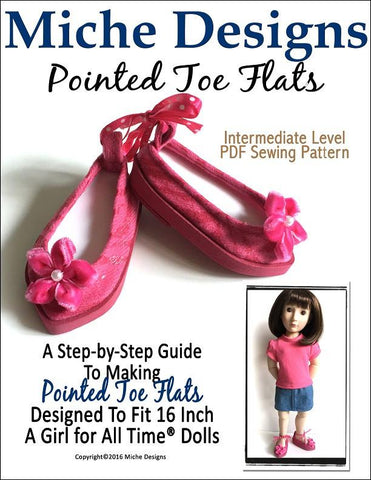 Miche Designs A Girl For All Time Pointed Toe Flats for AGAT Dolls larougetdelisle