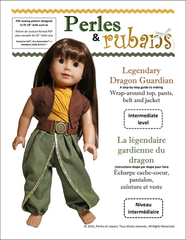 Perles & Rubans 18 Inch Modern Legendary Dragon Guardian 18" Doll Clothes Pattern larougetdelisle