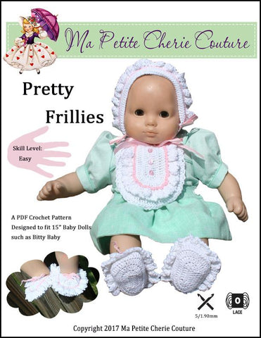 Mon Petite Cherie Couture Bitty Baby/Twin Pretty Frillies Crochet Pattern larougetdelisle