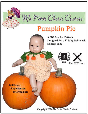 Mon Petite Cherie Couture Bitty Baby/Twin Pumpkin Pie Crochet Pattern larougetdelisle