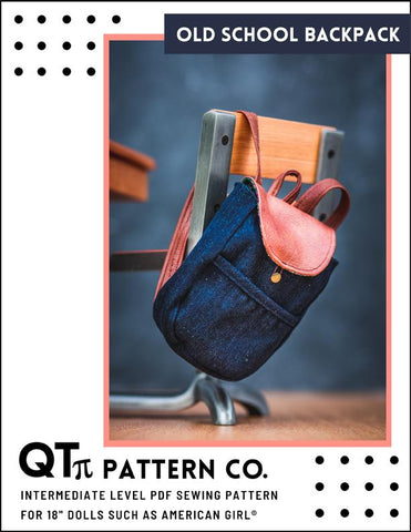 QTπ Pattern Co 18 Inch Modern Old School Backpack 18" Doll Accessories Pattern larougetdelisle