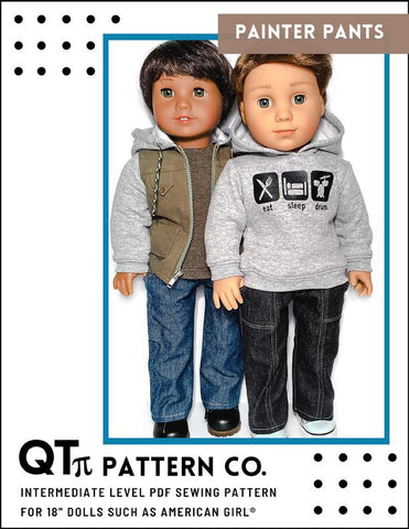 QTπ Doll Clothing 18 Inch Boy Doll Painter Pants 18" Doll Clothes larougetdelisle