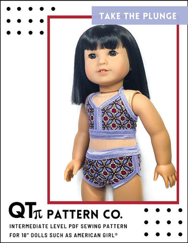 QTπ Pattern Co 18 Inch Modern Take The Plunge Swimsuit 18" Doll Clothes larougetdelisle