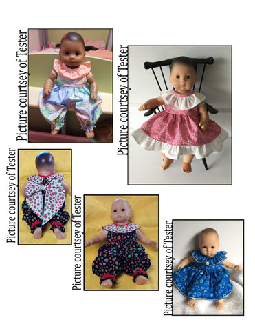 Mon Petite Cherie Couture Bitty Baby/Twin Quelita Dress and Romper 15" Baby Doll Clothes Pattern larougetdelisle