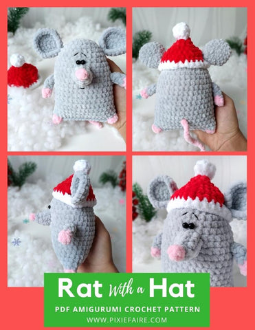 Plushico Amigurumi Rat With A Hat Amigurumi Crochet Pattern larougetdelisle