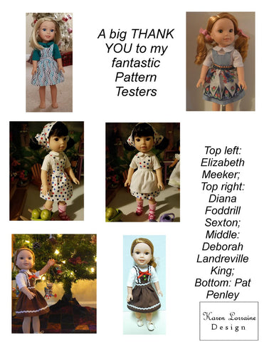 Karen Lorraine Design WellieWishers Tyrol 14-14.5 Inch Doll Clothes Pattern larougetdelisle