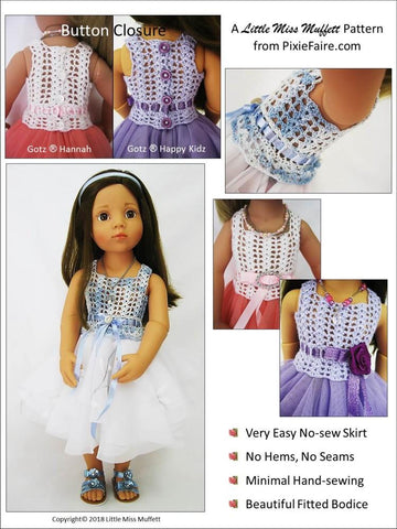 Little Miss Muffett Gotz 19" Romantic Fusion Sewing & Crochet Pattern for 19" Gotz Dolls larougetdelisle