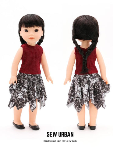 Sew Urban WellieWishers Handkerchief Skirt 14-15" Doll Clothes larougetdelisle
