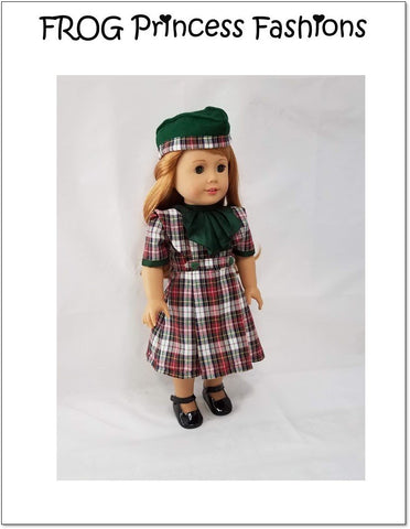 Frog Princess Fashions 18 Inch Modern Highlands Holiday Tartan Dress 18" Doll Clothes Pattern larougetdelisle