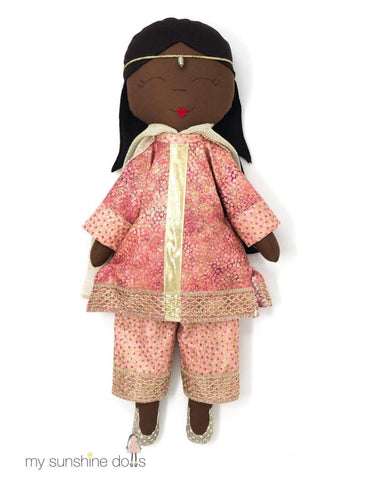 My Sunshine Dolls Cloth doll Savita Doll 23" Cloth Doll Pattern larougetdelisle