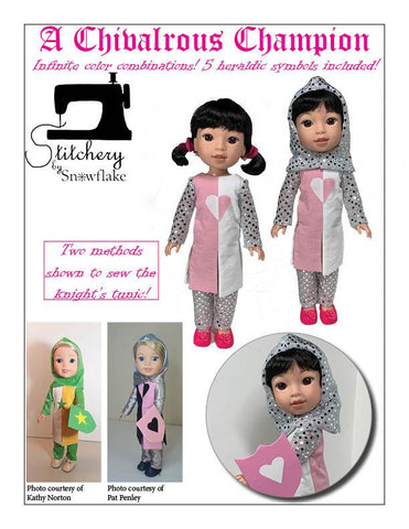 Stitchery By Snowflake WellieWishers A Chivalrous Champion 14.5" Doll Clothes Pattern larougetdelisle