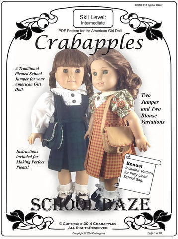 Crabapples 18 Inch Historical School Daze Jumper and Blouse 18" Doll Clothes Pattern larougetdelisle