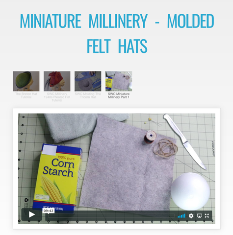 SWC Classes Miniature Millinery - The Molded Felt Hat Master Class Course larougetdelisle