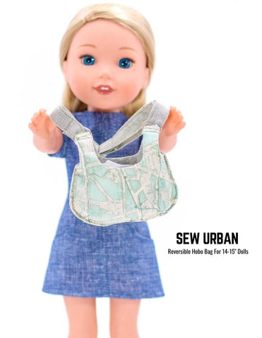 Sew Urban WellieWishers Reversible Hobo Bag 14-15" Doll Accessories larougetdelisle
