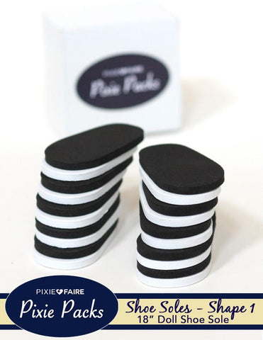 larougetdelisle Pixie Packs Pixie Packs SHAPE 1 Pre-cut Shoe Soles 6mm Black/White larougetdelisle