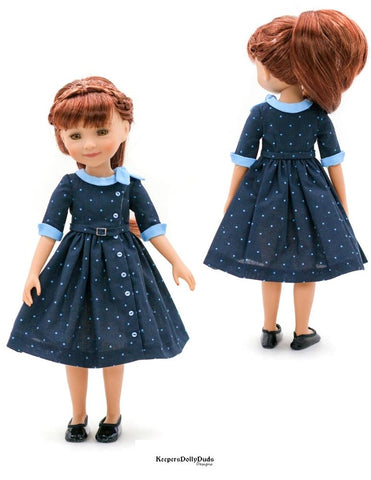 Keepers Dolly Duds larougetdelisle Ruby Red Fashion Friends Side Tie Collar Dress Pattern For 15" Ruby Red Fashion Friends Dolls larougetdelisle