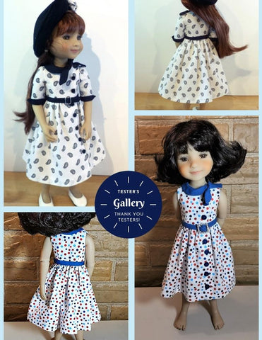 Keepers Dolly Duds larougetdelisle Ruby Red Fashion Friends Side Tie Collar Dress Pattern For 15" Ruby Red Fashion Friends Dolls larougetdelisle