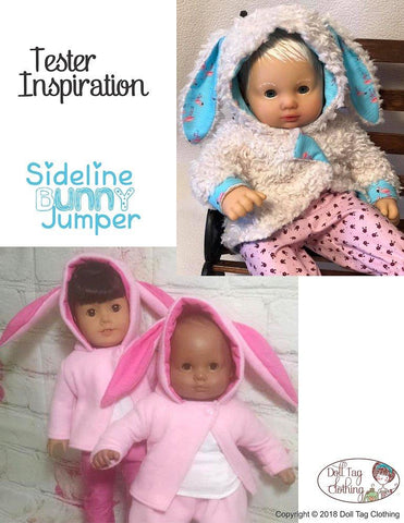Doll Tag Clothing 18 Inch Modern Sideline Bunny Jumper 18" Doll Clothes Pattern larougetdelisle