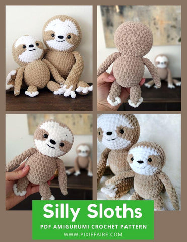 Plushico Amigurumi Silly Sloths Amigurumi Crochet Pattern larougetdelisle