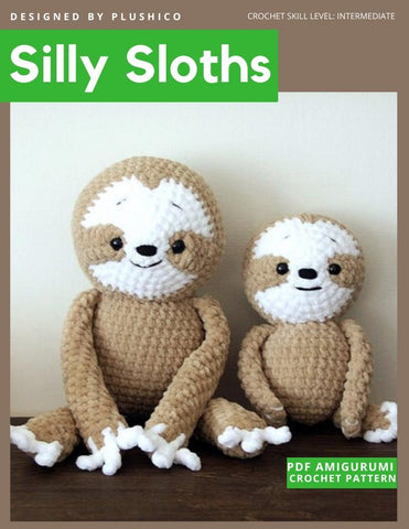 Plushico Amigurumi Silly Sloths Amigurumi Crochet Pattern larougetdelisle