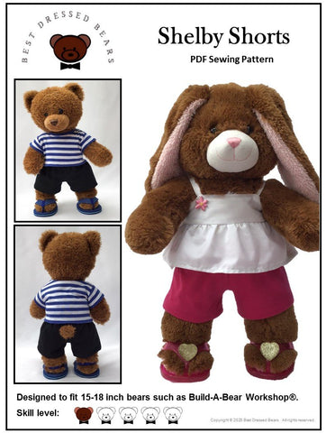 Best Dressed Bears Build-A-Bear Shelby Shorts Pattern for Build-A-Bear Dolls larougetdelisle