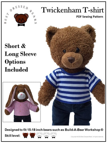 Best Dressed Bears Build-A-Bear Twickenham T-Shirt Pattern for Build-A-Bear Dolls larougetdelisle