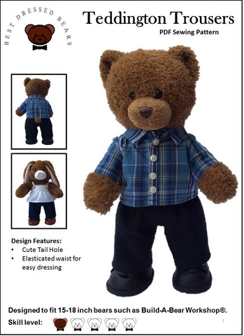Best Dressed Bears Build-A-Bear Teddington Trousers Pattern for Build-A-Bear Dolls larougetdelisle