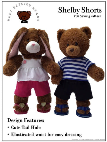 Best Dressed Bears Build-A-Bear Shelby Shorts Pattern for Build-A-Bear Dolls larougetdelisle