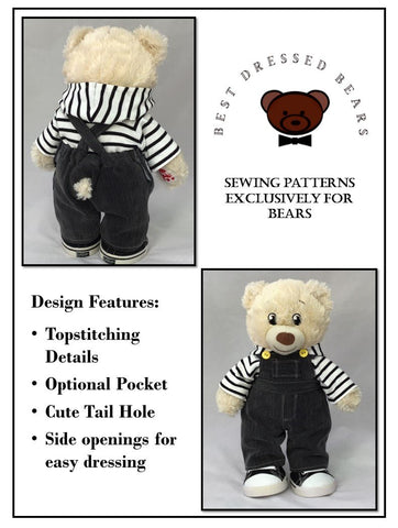 Best Dressed Bears Build-A-Bear Denver Dungarees Pattern for Build-A-Bear Dolls larougetdelisle