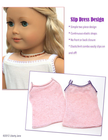 Liberty Jane 18 Inch Modern Slip Dress 18" Doll Clothes Pattern larougetdelisle