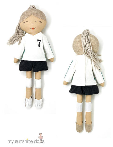 My Sunshine Dolls Cloth doll Sporty Gal Doll 23" Cloth Doll Pattern larougetdelisle