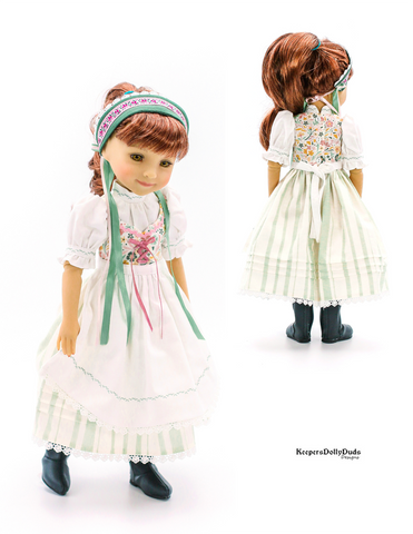 Keepers Dolly Duds larougetdelisle Ruby Red Fashion Friends Spring Dirndl Pattern for 15" Ruby Red Fashion Friends Dolls larougetdelisle